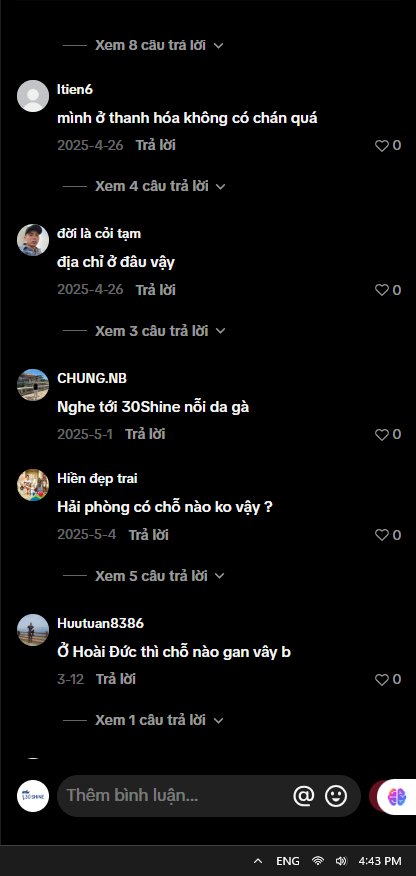 Bình luận hỏi chi nhánh