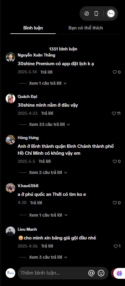 Bình luận hỏi địa chỉ
